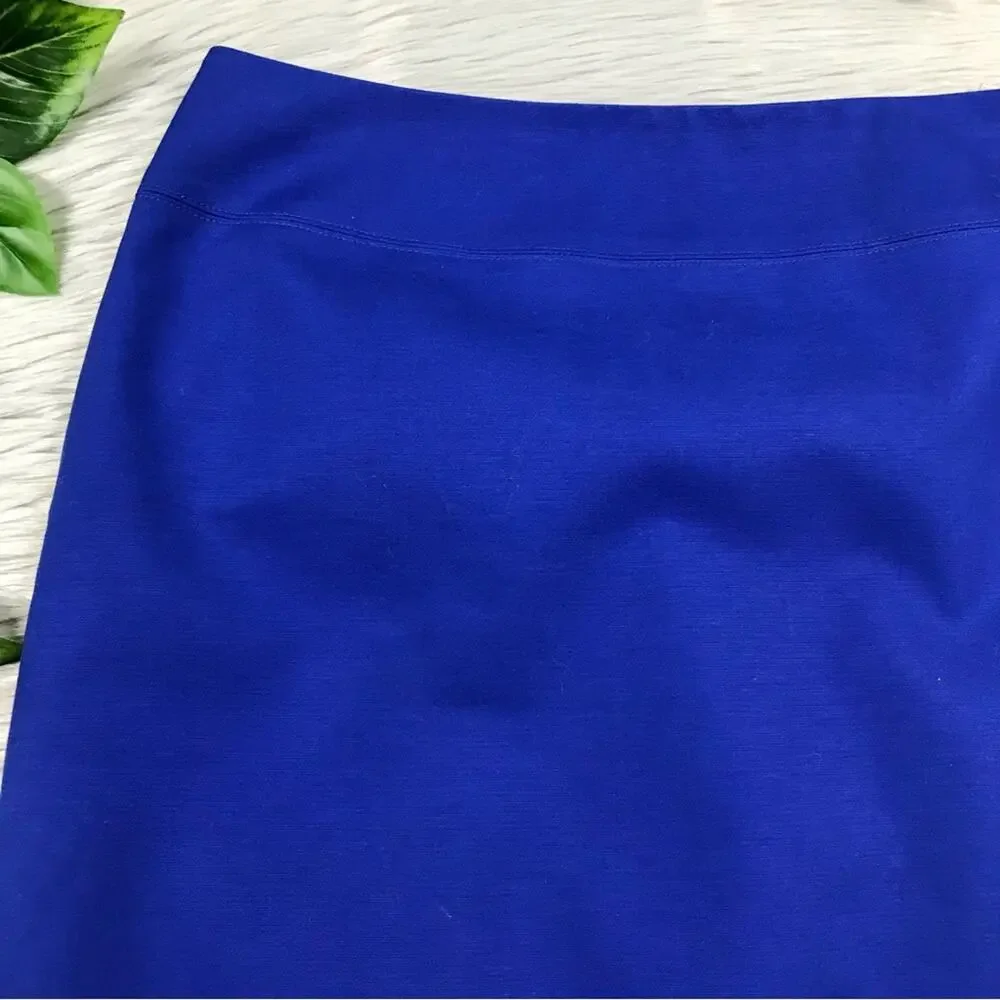TAHARI Royal Blue Selena Pencil Skirt Elastic V Back Panel Women’s Size 6